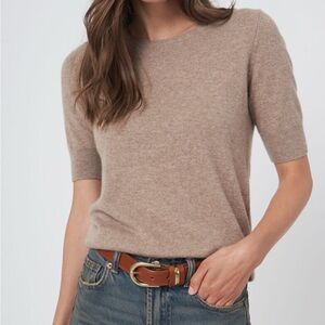 Repeat Cashmere Short Sleeve Organic Cashmere Sweater NWOT | Taupe | Size S (38)